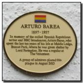 Plaque in memory of Arturo Barea